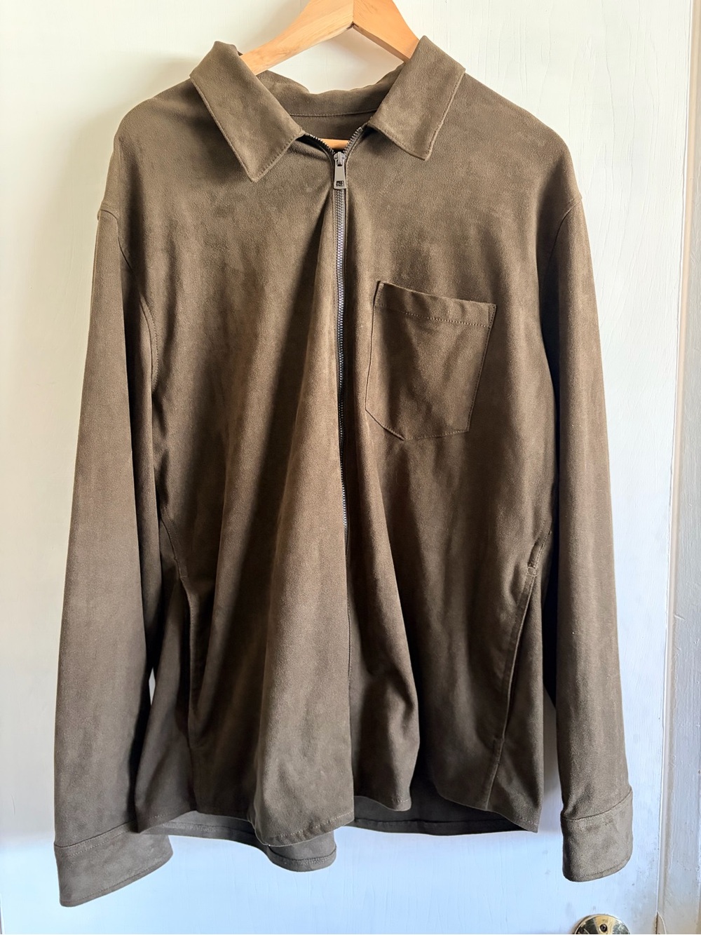 H&M Olive/Brown Lightweight Zip Shirt Jacket